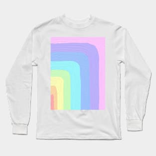 Unicorn pastel shapes watercolor artwork Long Sleeve T-Shirt